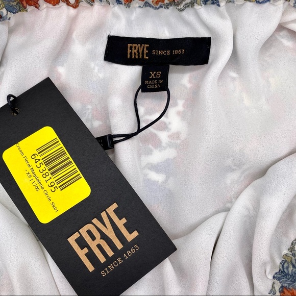 NWT Frye Cream Floral Magdalena Circle Skirt, XS - Picture 13 of 15